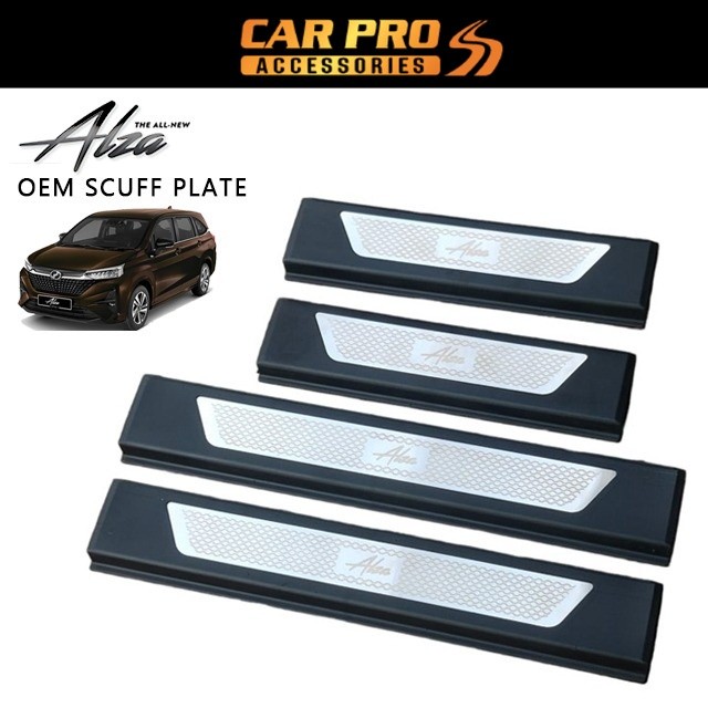 Hc Cargo Perodua Alza 2022 D27A Scuff Plate Fit Step Up Sill Plate แผ่นเพลท Elak Calar พร้อมเทปคู่ 3
