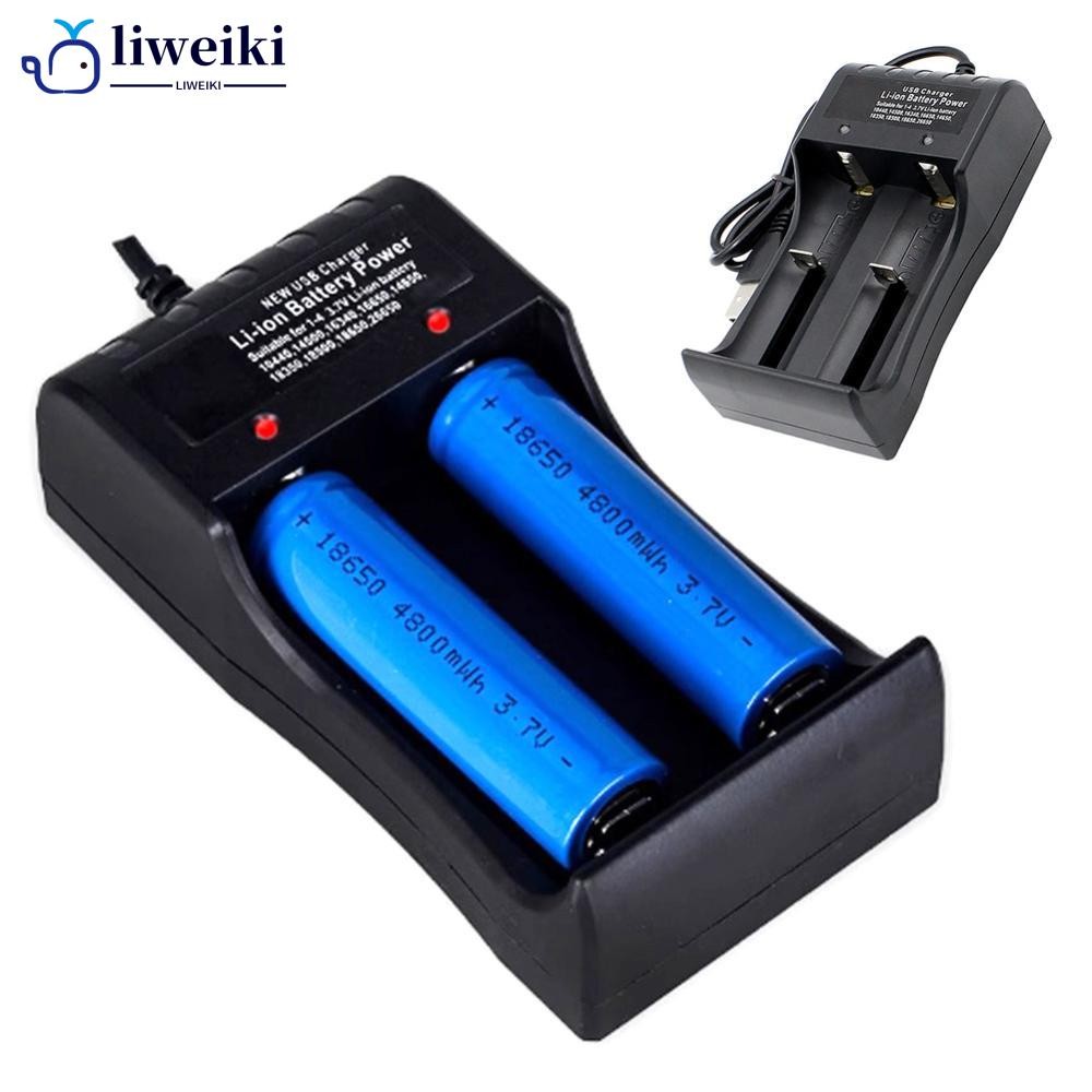 LIWEIKI 2 ช่อง Dual 18650 แบตเตอรี่ลิเธียมสําหรับ 18650 14650 ชาร์จ 4.2 / 3.7 V แบตเตอรี่ชาร์จ B7W7