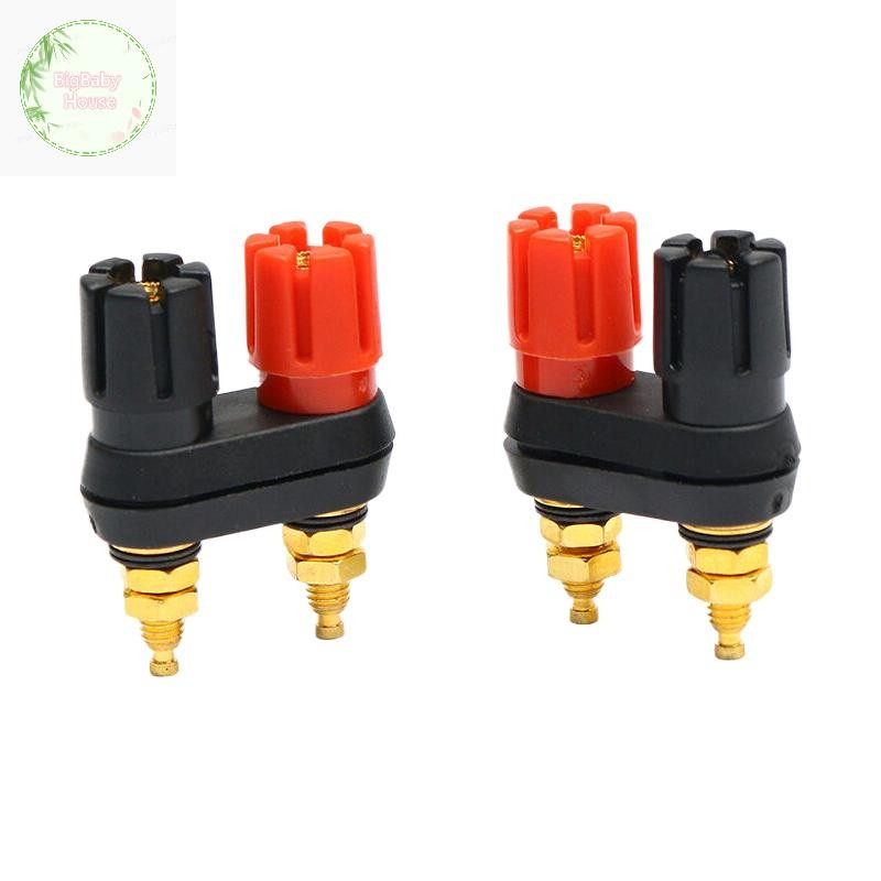 BigBabyHouse ลําโพง Banana Plug Terminal Connector Banana Socket Dual Female Banana Plug สําหรับลําโ