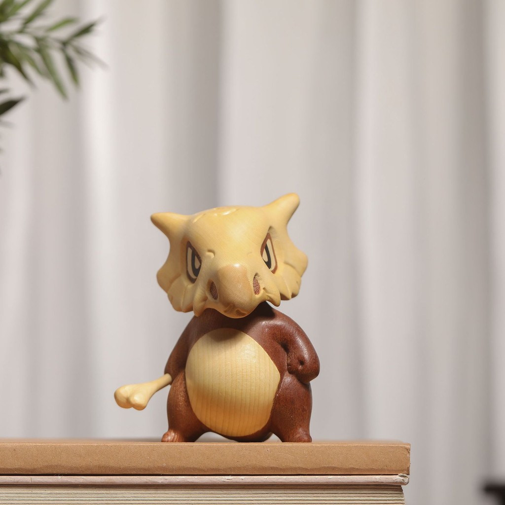 [เย็บไม้เนื้อแข็ง] Pokemon Cubone Cubone Ebony White Pine Figure 12 [งานไม้อันเป็นเอกลักษณ์] Pokemon
