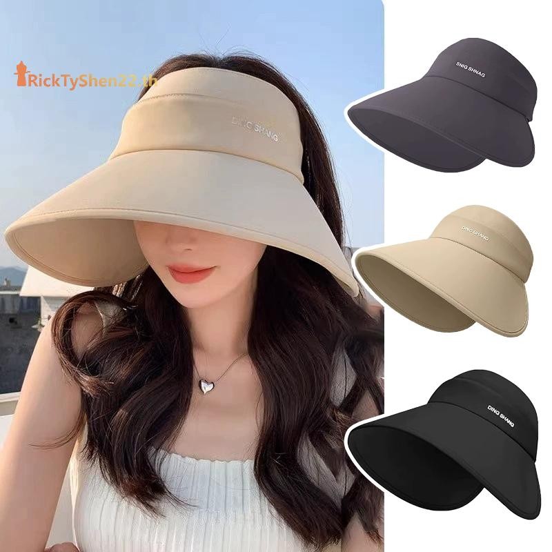 RickTyShen ฤดูร้อนปีกกว้างปรับ Breathable Sun หมวกผู้หญิงขนาดใหญ่ป้องกันรังสียูวีพับชายหาดกีฬาเดินป่ากอล์ฟ Visor หมวก TH