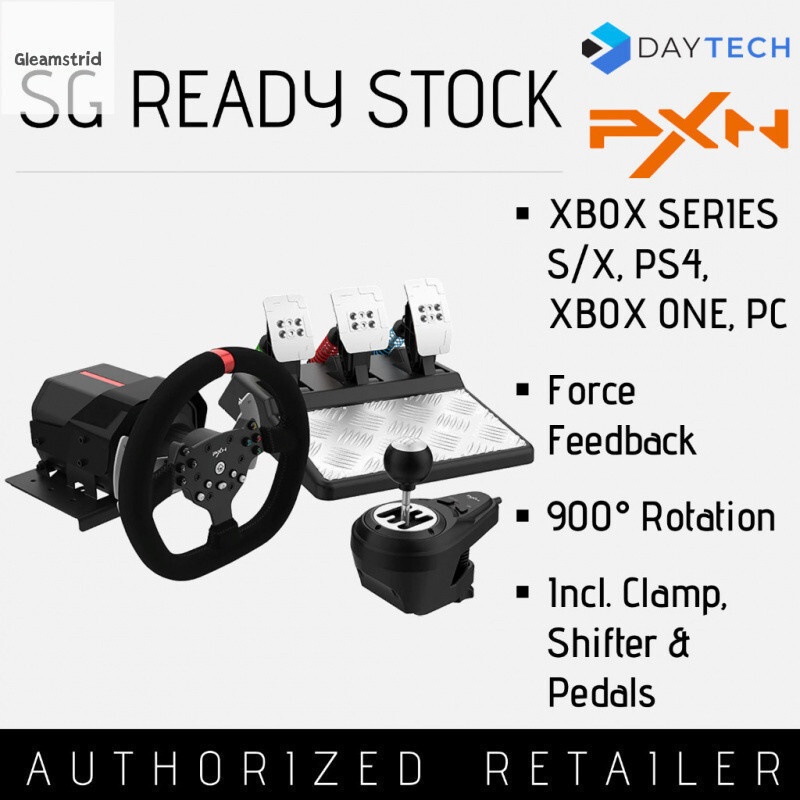 Gleamstrid PXN V10 Force Feedback USB Racing Wheel PC XBOX SERIES XBOX ONE PS4 PS3 Gang พวงมาลัยHT99