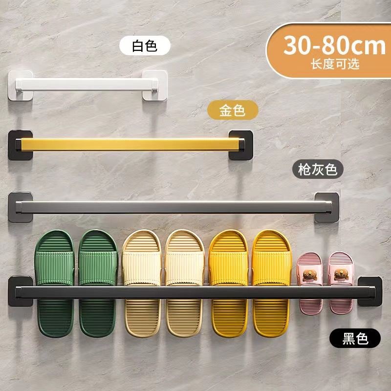 浴室拖鞋架免打孔壁挂式洗手间置物架卫生间毛巾鞋子厕所收纳神器Bathroom Slipper Rack Punch-free Wall-mounted Toilet Set20250925