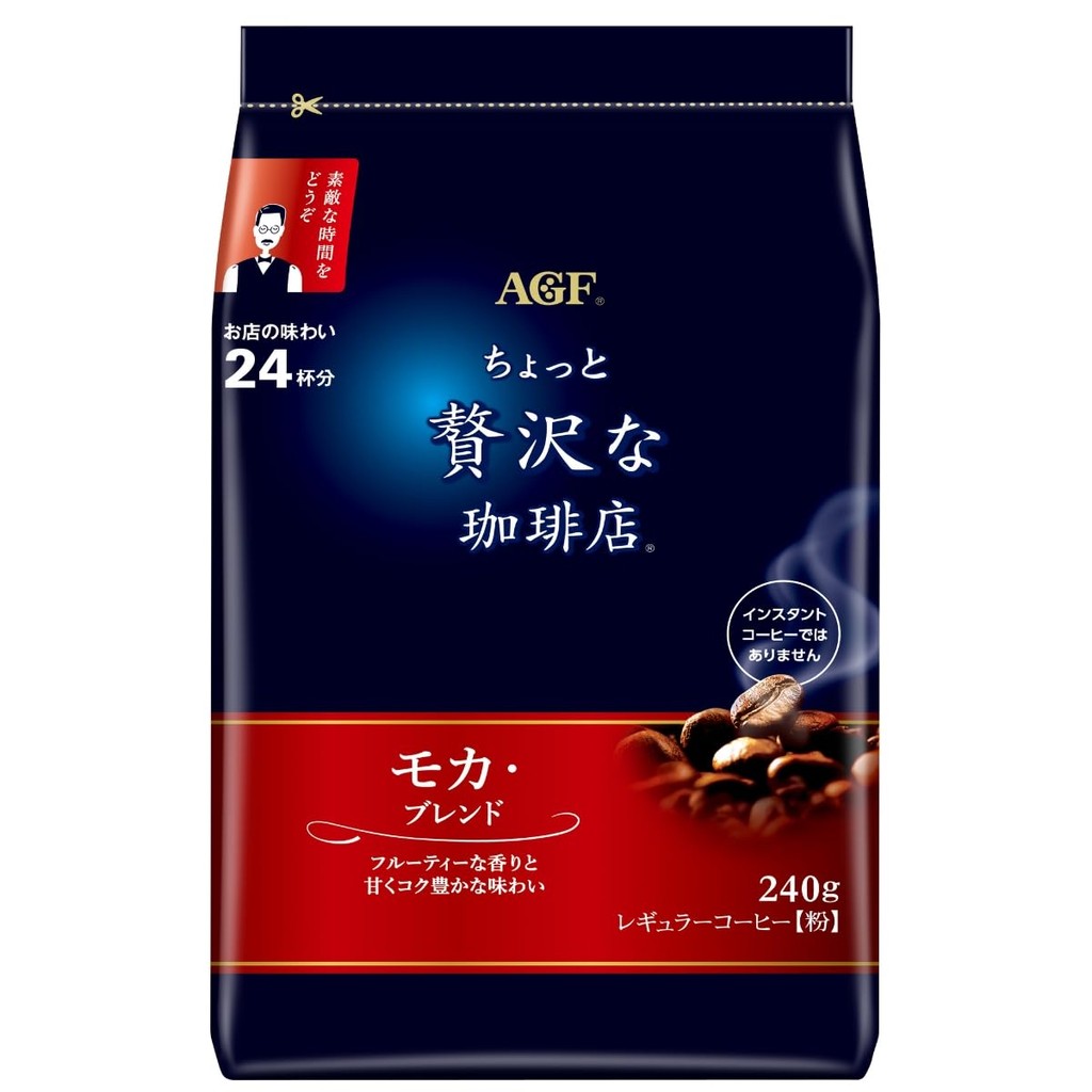 AGF Deluxe Coffee Shop Regular Coffee Mocha Blend 240g [Coffee Powder]