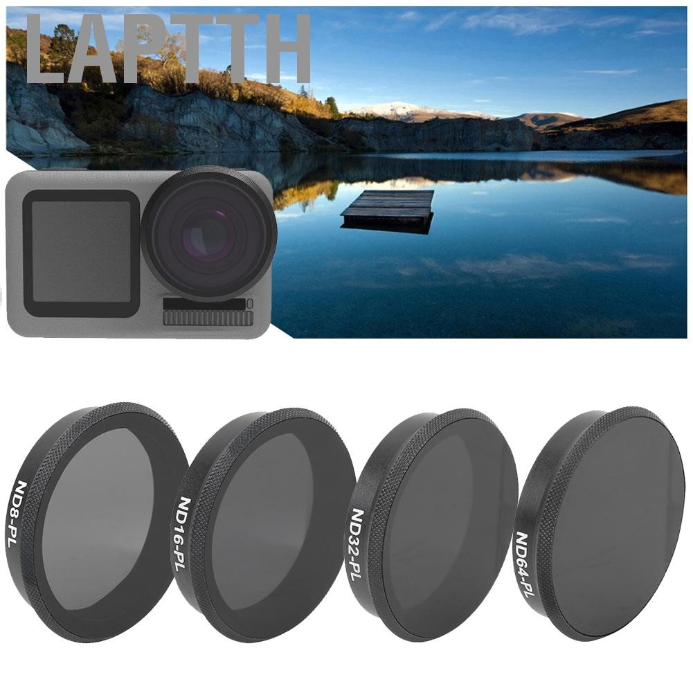 Laptth Laptth Junestar 4PCS ND8 - PL ND16 - PL ND32 - PL ND64 - PL LENS LENS สำหรับกล้อง Action Acti