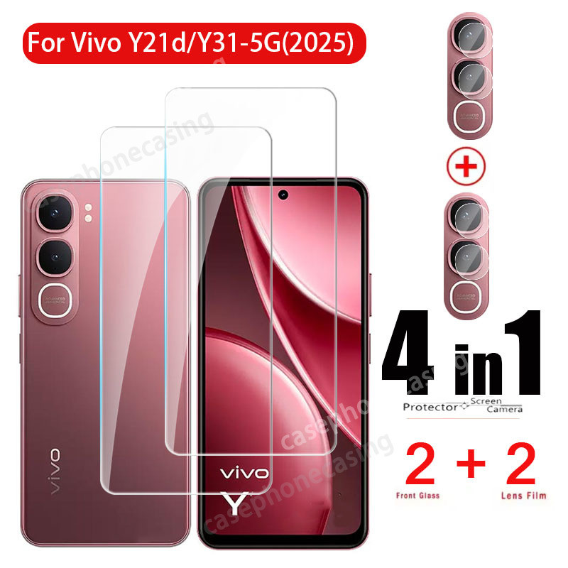 ป้องกันหน้าจอสําหรับVivo Y21D Y21d Y31 5G 2025 กล้องProtector 9Hแก้ว 4in1 กระจกนิรภัยClear Viewกระจก