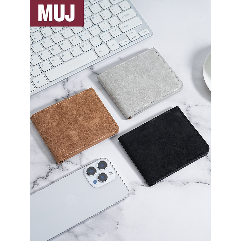 wallet cardholder กระเป๋าสตางค์MUJI หนังนุ่ม ขนาดบาง พกพาสะดวก มีสล็อตสำหรับบัตรหลายใบ เหมาะสำหรับผู