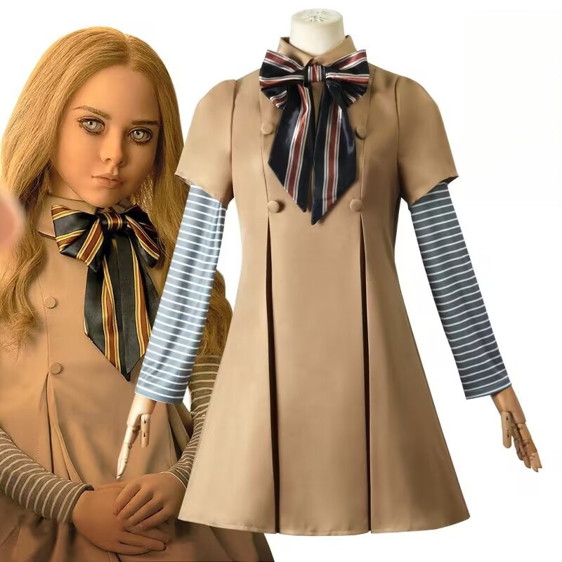 Megan M3GAN คอสเพลย์เครื่องแต่งกายชุด M3GAN ชุดสําหรับสาวและผู้ใหญ่คอสเพลย์คอสเพลย์เครื่องแต่งกายฮาโ