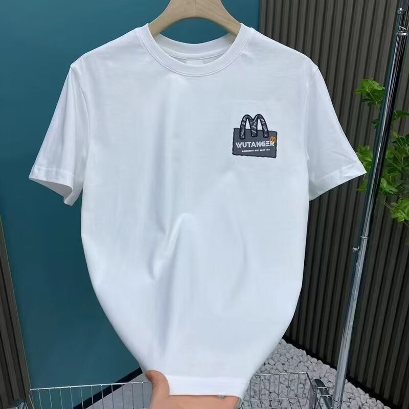 2025 NEW 20252024 New Fashion Trend Short Sleeve Internet Celebrity Handsome Street Style Slim Fit R