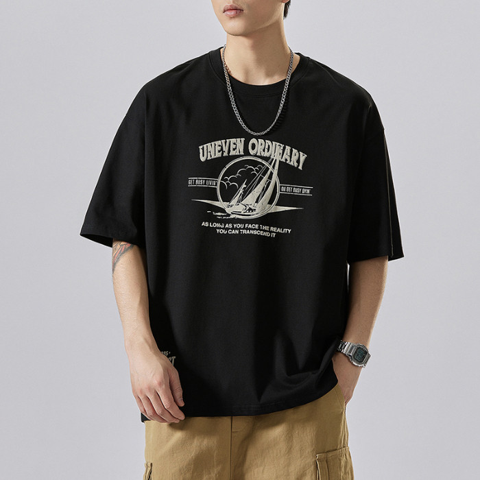 2025 NEW 2025 Round Neck Short Sleeve T-Shirt for Men Heavyweight new23 6LM0