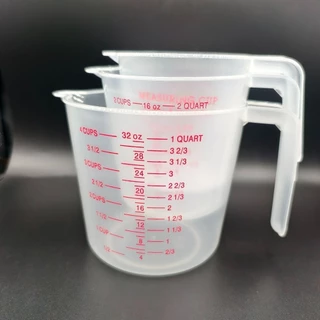 ENGANUNSOON สําเร็จการศึกษาถ้วยตวง,พร้อม Spout พร้อมที่จับถ้วยตวงพลาสติก, ถ้วยเครื่องหมายออนซ์และ Ml แป้งวัด