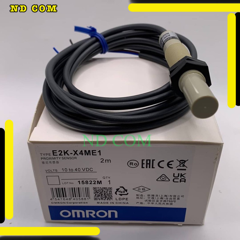 E2K-X4ME1 คาปาซิทีปเซ็นเซอร์ (Capacitive Sensor) M12 NPN NO ระยะจับ 4มิล