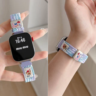หัวเข็มขัดแม่เหล็กสายหมีน้อยสําหรับนาฬิกา Huawei Fit 5 / Fit 5 Pro / Fit 4 / 4 Pro / 3 สร้อยข้อมือยางยืดแบบปรับได้สําหรับ Huawei Watch 2 / / ใหม่เปลี่ยนสายรัดข้อมือ