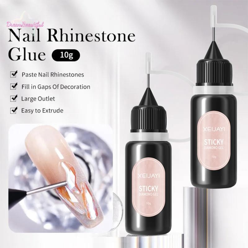 กาวเจลสําหรับติดเพชรเล็บ 10mL ติดแน่นสําหรับ Rhinestones คริสตัล ลูกปัด เพชร รุ่นใหม่