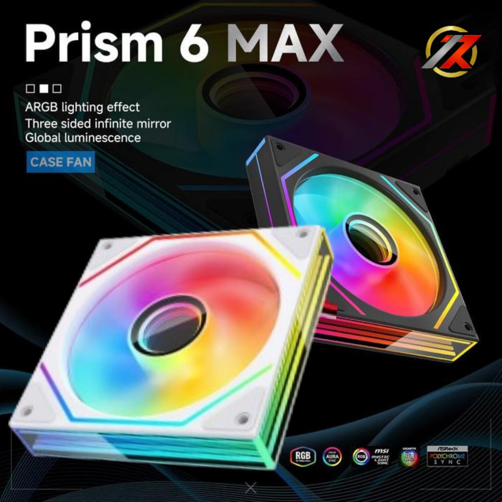 JUNGLE LEOPARD Prism 6 MAX ARGB FORWARD & REVERSE พัดลม PWM 120 มม | พัดลมปลอก Jungle Leopard Prism 