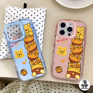 สําหรับ เคสไอโฟน13 หมีน่ารัก For iPhone 16 15 14 13 12 11 17 Pro Max 14 15 16 Plus 11 12Pro เคสโทรศัพท์ Insสี Jelly Case