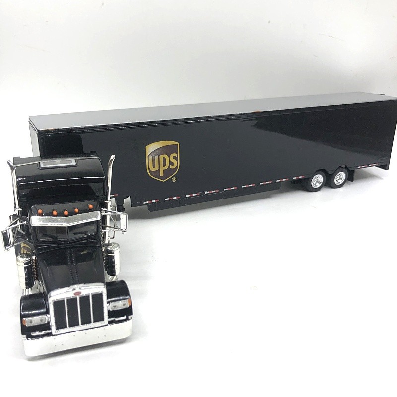 ของแท้ 1: 53Tonkin Peterbilt Peterbilt Truck UPS Express รถบรรทุกตู้คอนเทนเนอร์จําลองรถบรรทุกโลหะผสม