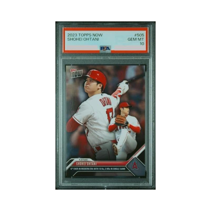 Shohei Ohtani Topps Now #505 Dual Threat Card - 10 Strikeouts, 2 Home Runs (PSA 10)