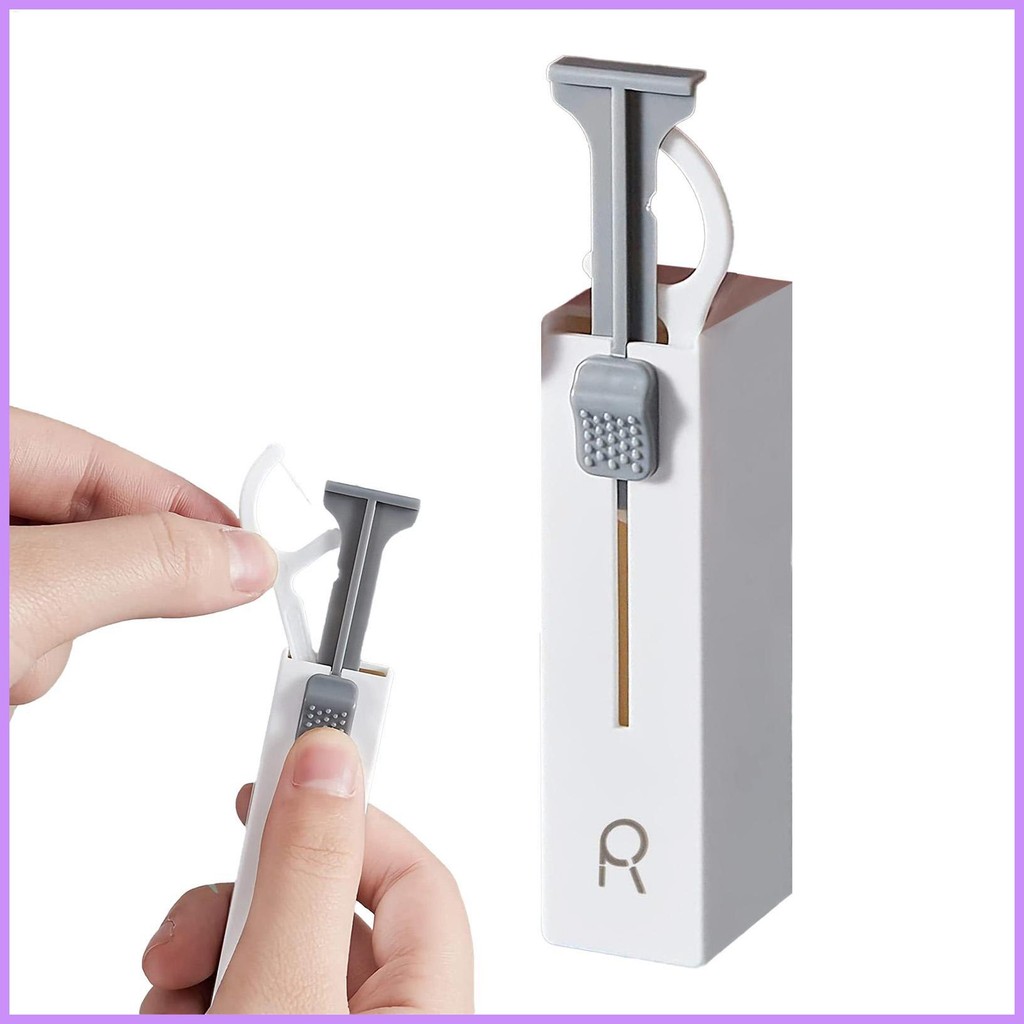 Travel Floss Pick Dispenser แบบพกพาอัตโนมัติฟัน Pick Organizer กล่องเก็บสําหรับผู้ใหญ่ Floss Sticks 