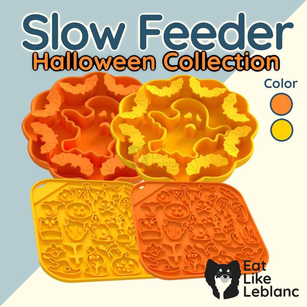 Lick Mat-Slow Feeder จานซิลิโคนชะลอการกิน สุนัขทุกสายพันธุ์ จานกินช้า รุ่น ฮาโลวีน