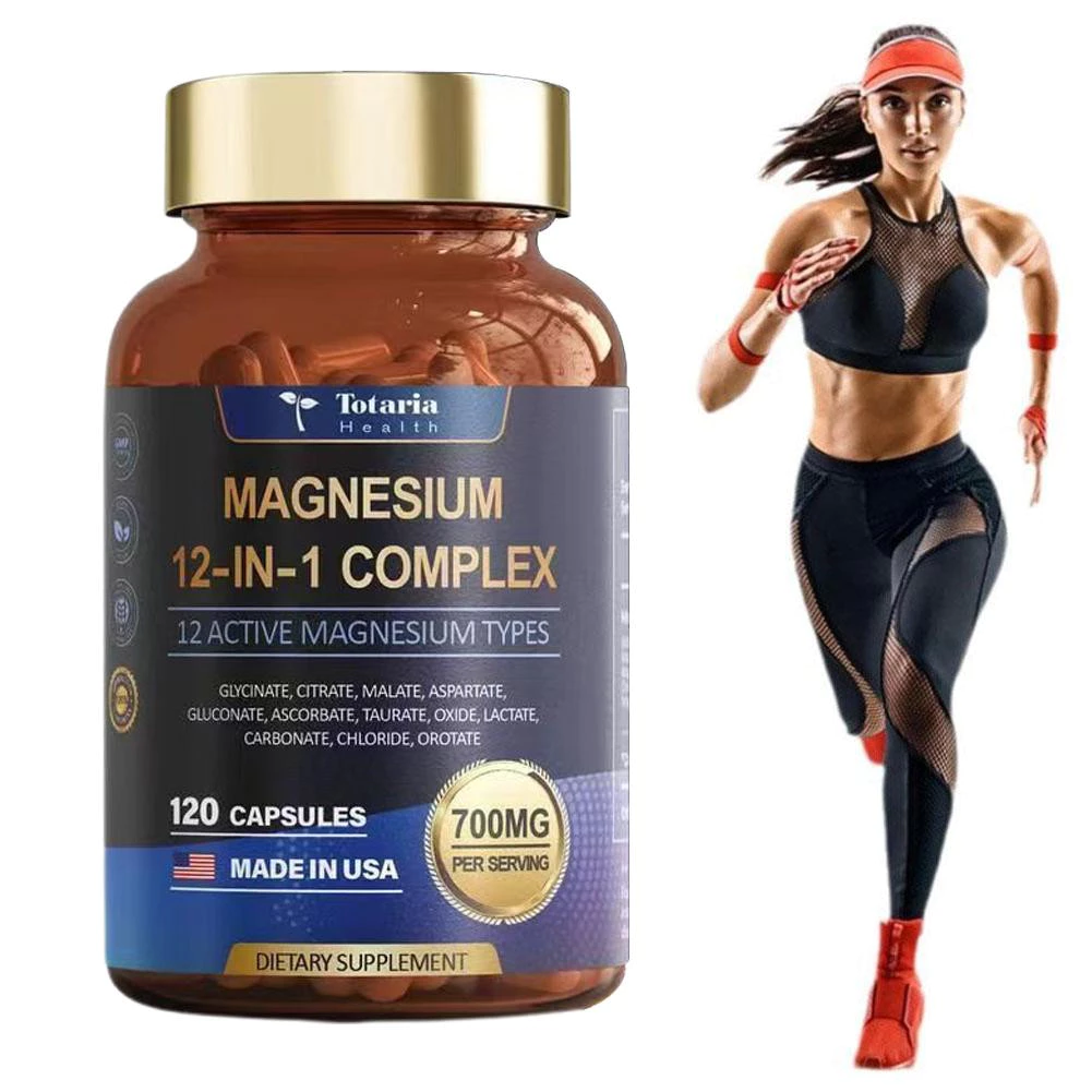Hot Totaria Magnesium Complex 700mg Magnesium Glycinate อาหารเสริม 12 Active Magnesium สําหรับประสาทฟังก์ชั่นกล้ามเนื้อ Recovery Heart Health Mood ปรับปรุงคุณภาพการนอนหลับ 200g