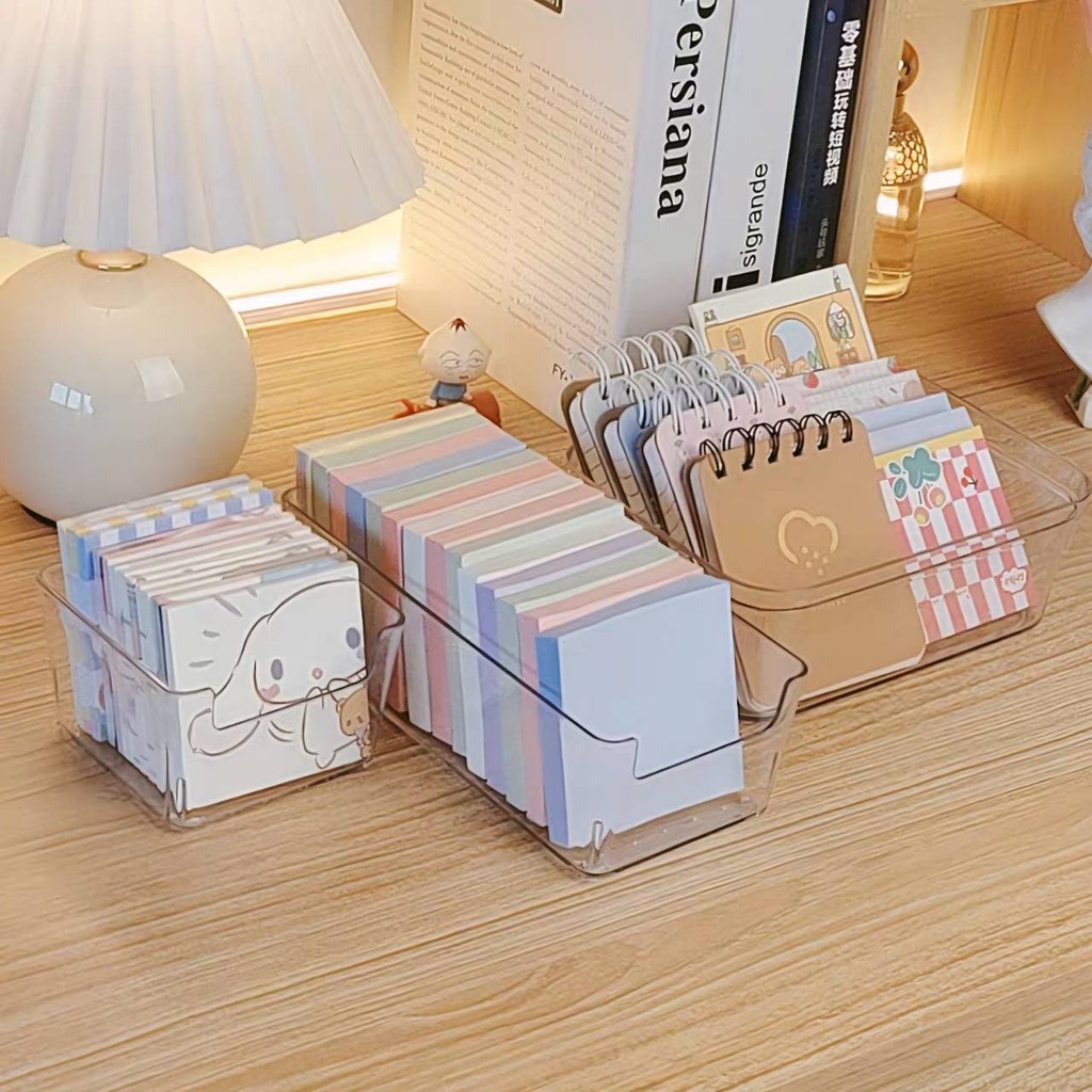 ฟรีSticker🎊 กล่องเก็บของ สไตล์มินิมอล กล่องโพสอิท ถาดใส่ของ กล่องใส่กระดาษโน๊ต
