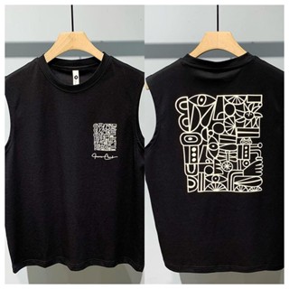 （จัดส่งจากกรุงเทพฯ）ผู้ชายงเสื้อแขนกุด นุ่มและยืดหยุ่น คอกลมห…