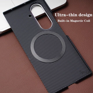 SAMSUNG คาร์บอนไฟเบอร์ไร้สายชาร์จกรณีเหมาะสําหรับ ซัมซุง กาแลคซี Z พับ8อัลตร้าพับ3 4 5 6 7บางเฉียบผิวรู้สึกแม่เหล็กพับกรณีฝาครอบป้องกันด้วยฟิล์มแก้วหน้