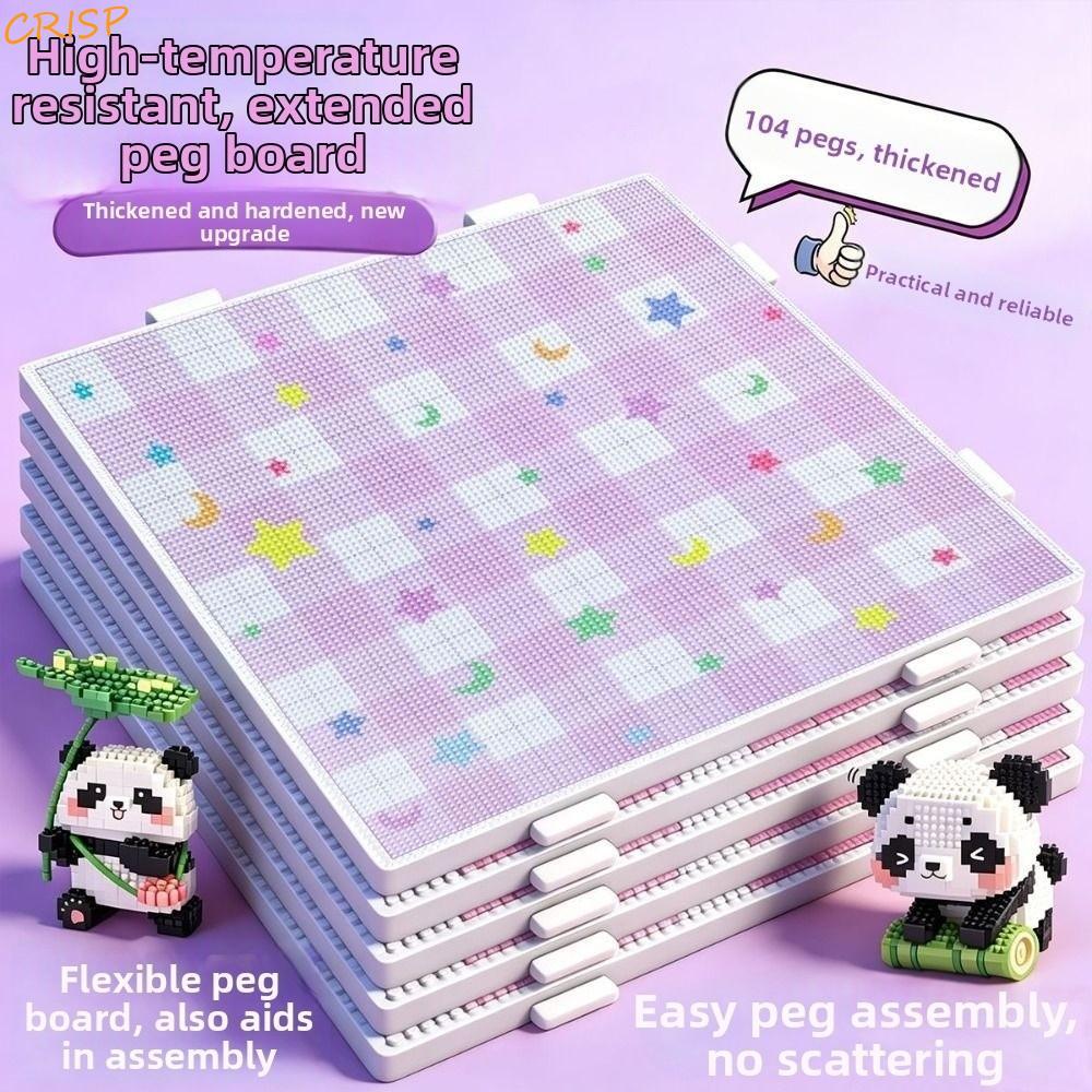 CRISP Perler ลูกปัดบอร์ด, ดาวดวงจันทร์ 78x78/104x104Pins ฟิวส์ลูกปัด Pegboards, ขนาดใหญ่ 2.6 มม.ลูกปัดทนความร้อน Creative Hama Pegboards ปริศนาทํา