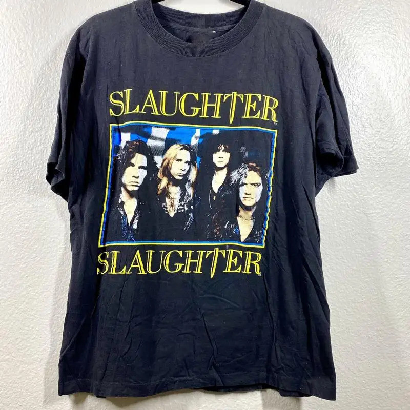 เสื้อยืดวินเทจ 1990 Slaughter Stick it To Ya Tour วงดนตรีร็อก คอนเสิร์ต รุ่น TN0262