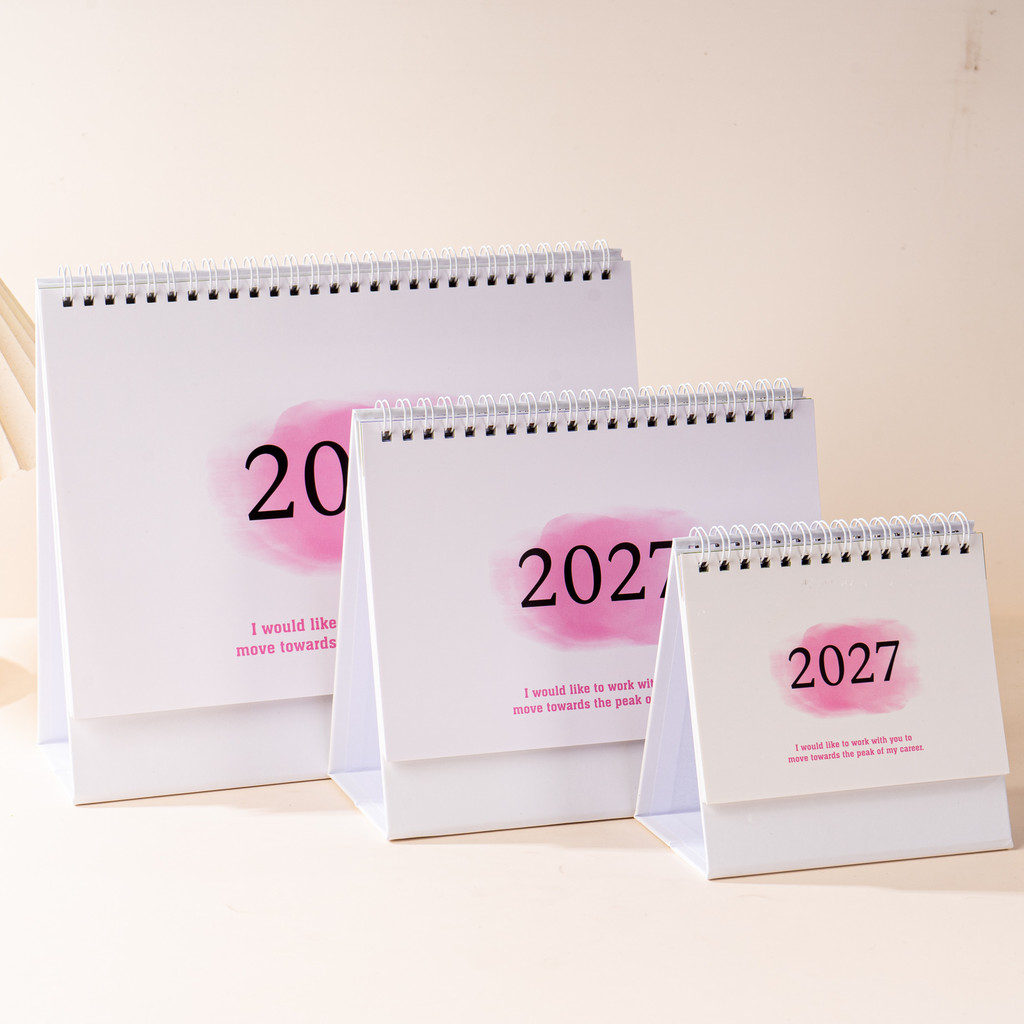 ปฏิทินตั้งโต๊ะ 2026-2027 ขนาดเล็กสดนาฬิกาการ์ดปฏิทินเดสก์ท็อปตกแต่งหมายเหตุปฏิทินตั้งโต๊ะเวอร์ชันภาษาอังกฤษ