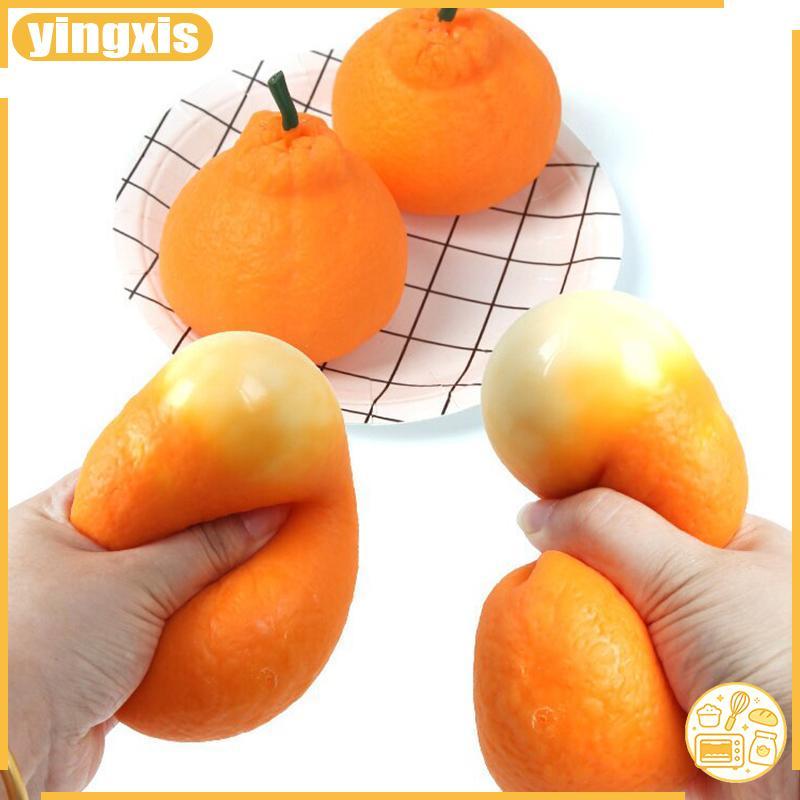 [ใหม่] ของเล่นบีบสีส้มจําลองผลไม้สมจริงสกุชชี่สําหรับความเครียดบรรเทาของเล่นหอมสําหรับโฮมออฟฟิศ [TH]