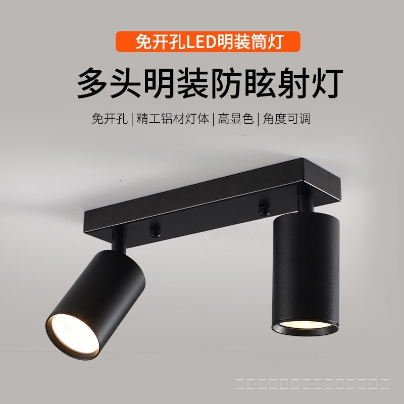 cob ไฟราง5w7w10wled สปอตไลท์แบบติดตั้งบนพื้นผิว, สปอตไลท์แบบสองหัวและสามหัวสำหรับร้านเสื้อผ้า, ใช้ใน