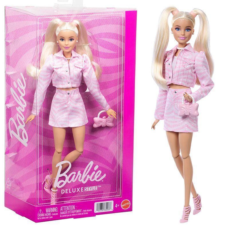ตุ๊กตาบาร์บี้ Doll Deluxe Fashion Series Deluxe Jacket Collectors Face Model Square