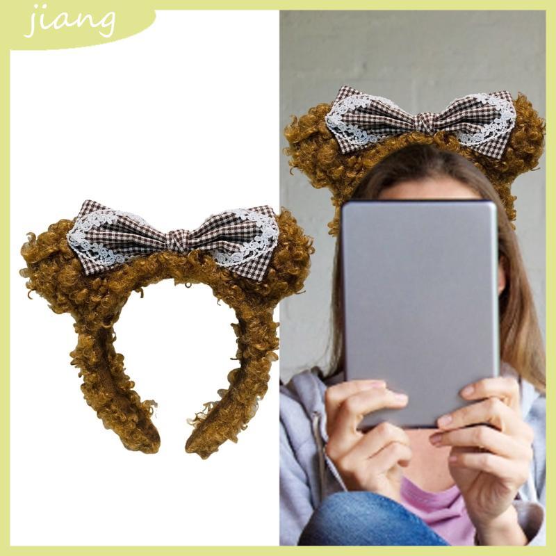 JN เด็ก COSPLAY แถบคาดศีรษะสัตว์หูสําหรับ Carnivals Party Handmade Furry Dark Ear Party เครื่องแต่งก