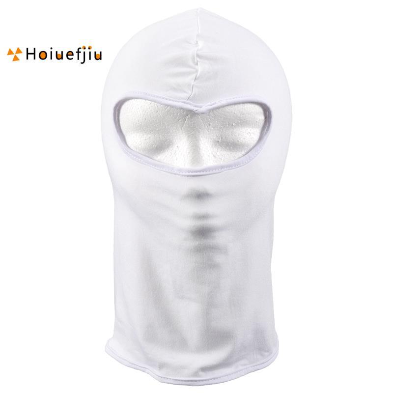 Houefjiu Outdoor Full Face Mask Spandex Thin Motorcycle Cycling Ski Mask สีขาว
