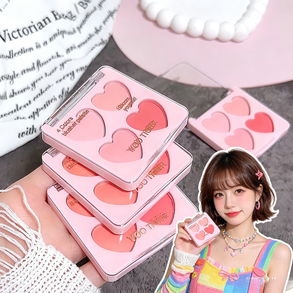 KVK-shop:บลัชออน 4 สี- บลัชออนปัดแก้ม ปัดแก้ม บลัชออนแต่งหน้า เนื้อแมตต์ เม็ดสีชัด ดูเป็นธรรมชาติ ติดทนนาน SE-9154