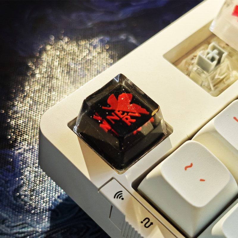 keycap ใส keycap EVA Evangelion NERV NERV ภาพสามมิติส่วนบุคคลที่กําหนดเองเรซิ่นคีย์บอร์ด Keycap Peri