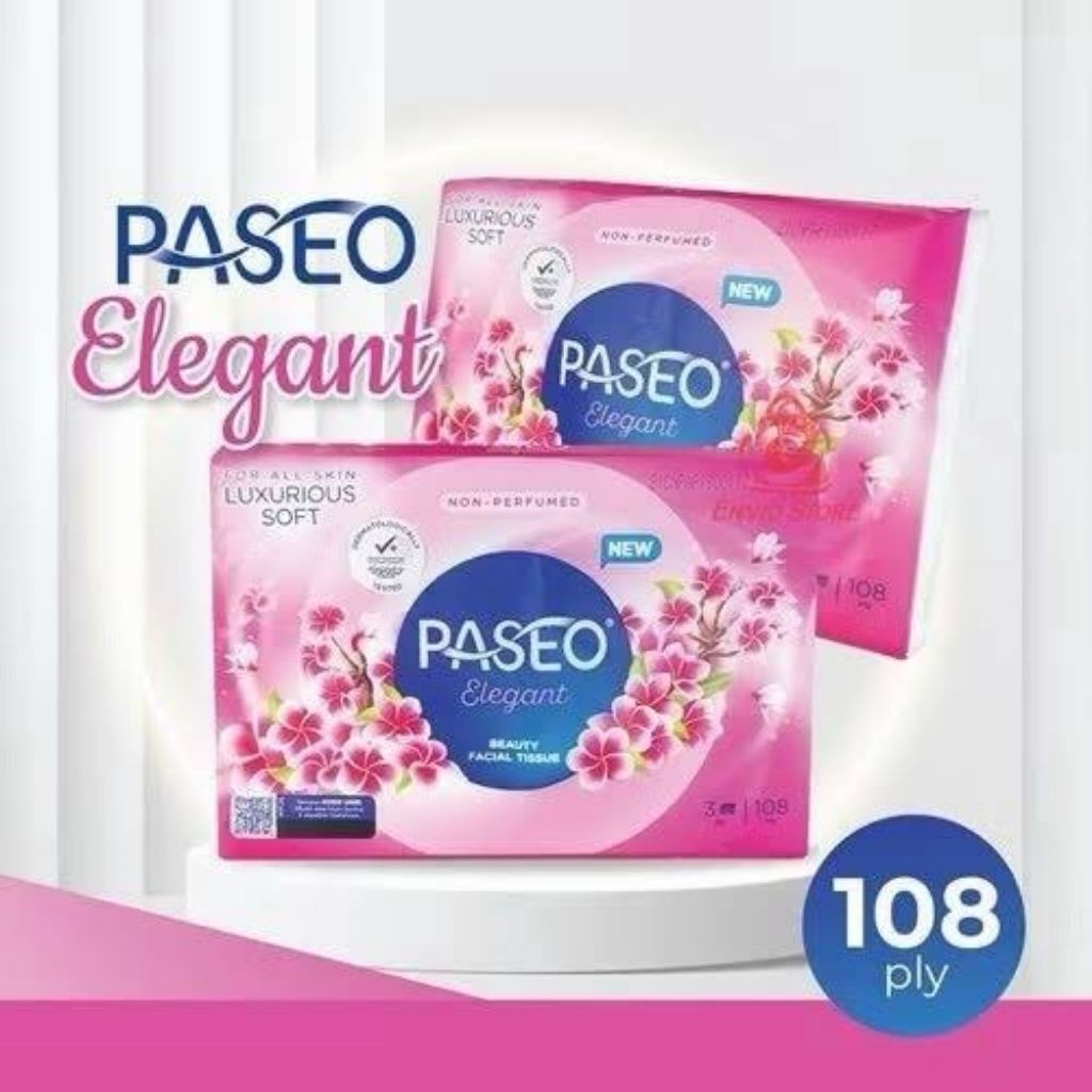 Paseo ELEGANT FACIAL TISSUE 108PLY 3PLY - Compact Travel Pack FACIAL TISSUE - GO SMART TRAVELPACK TI