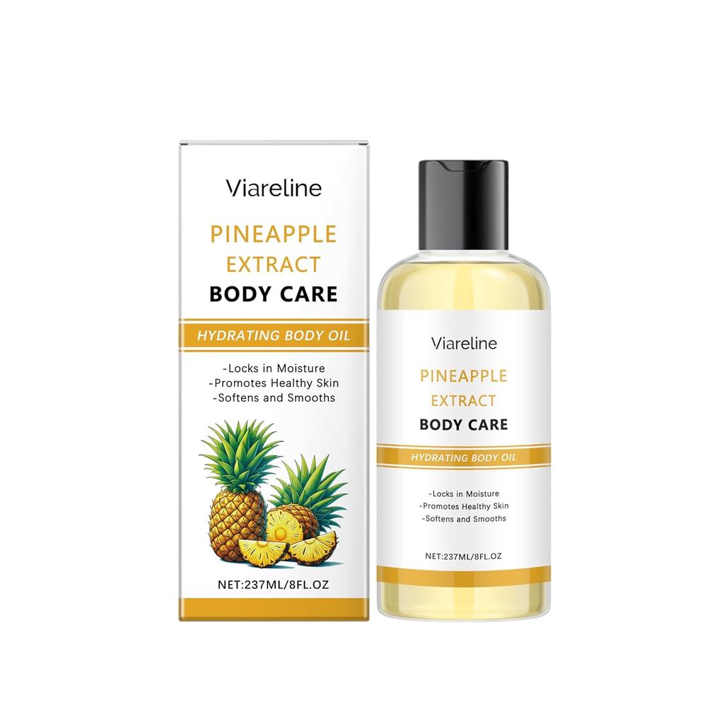 AMALIA Pineapple Extract Hydrating Body Oil, 8 FL OZ, Natural Moisturizing Oil,Nourishing Body Oil w
