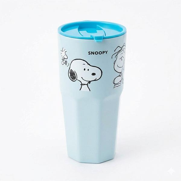 Se-ed (ซีเอ็ด) : PN4-แก้วน้ำมีฝาปิด : PEANUTS-4A Tumbler with lid (PN4A-TB-PP850-BL) W9xH18.5 cm.-85