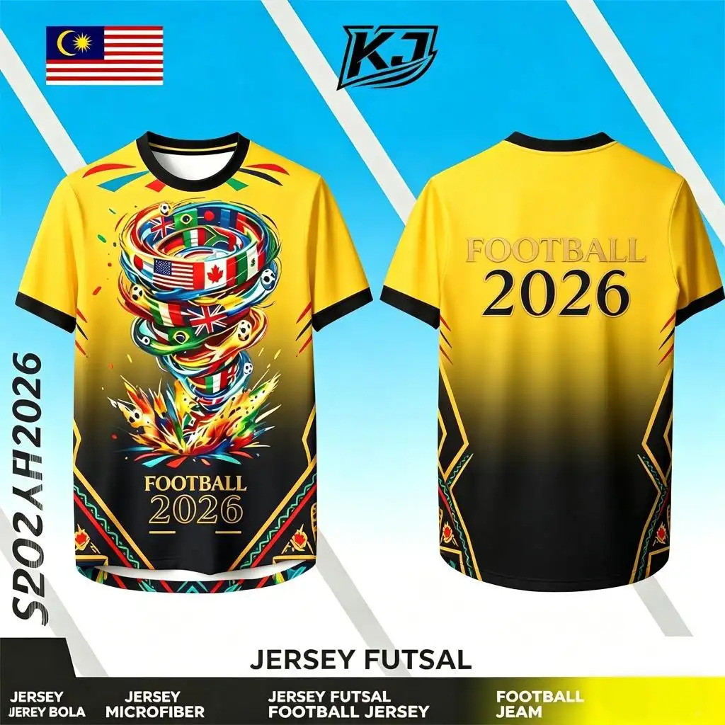 KJ Football 2026 Soccer Jersey All Over Print Microfiber Futsal Jersey Malaysia Size kids100-3XL RXS