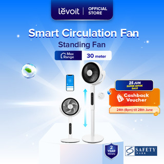 【BEST SELLING】Levoit Smart Circulator Air Stand Fan | 7.5m/s Speed | 20dB Low Noise | Omni Oscillating | 12 Fan Speed