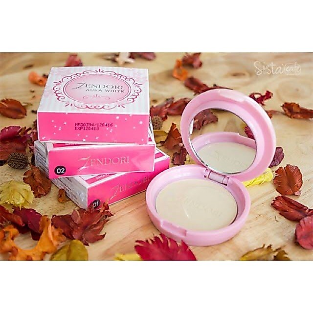 Zendori แป้งเซนโดริ ออร่าไวท์ (สีชมพู)