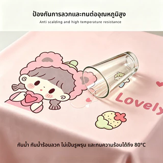 แผ่นรองโต๊ะหนัง PU แผ่นปูโต๊ะอเนกประสงค์ PVC กันน้ำ กันลื่น กันน้ํามัน กันรอยขีดข่วน เช็ดง่าย ลายการ์ตูน