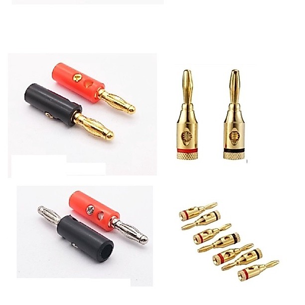 ปลั๊กกล้วย ( banana plug ) ขนาด 4 มม. พลาสติกสีดำและสีแดง ขายเป็นคู่