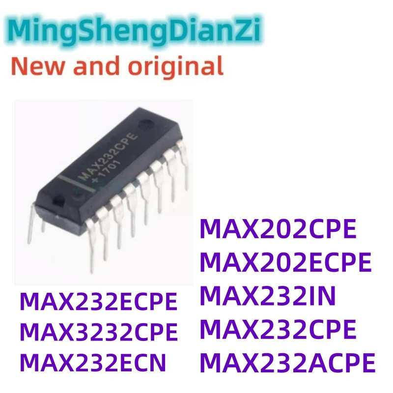 5PCS MAX202CPE MAX202ECPE MAX232IN MAX232CPE MAX232ACPE MAX232ECPE MAX32CPE MAX232ECN DIP ชิป ic