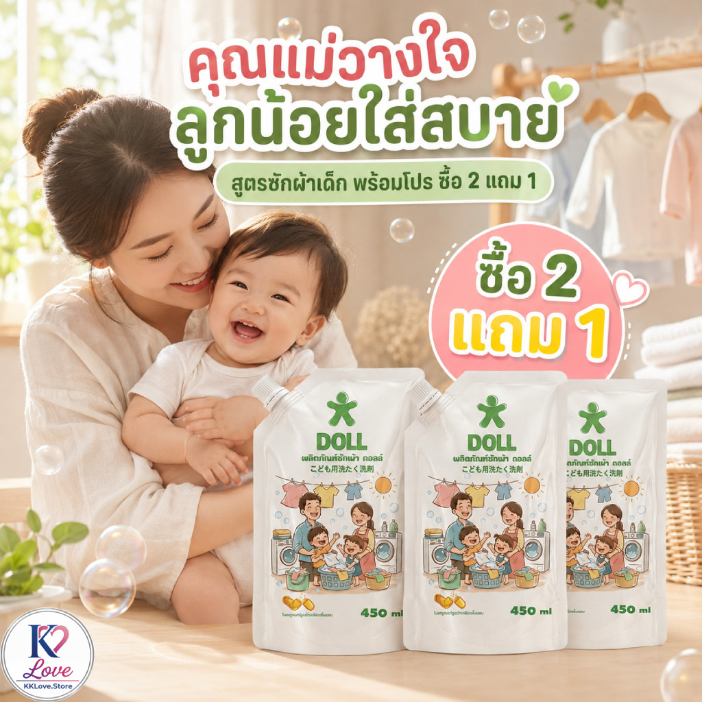 DOLL ซักผ้าเด็ก หอมละมุน อ่อนโยนทุกการซัก