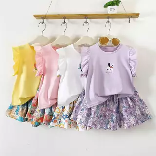 🍒ชุดเที่ยว เด็กผู้หญิง เสื้อแฟชั่น ลายน่ารัก สไตล์หวาน เนื้อผ้าใส่สบาย🍒พร้อมส่ง