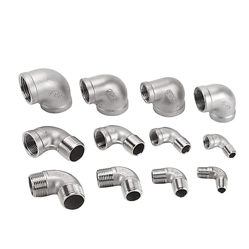 KH3/8"1/2" 1/4 "ข้อศอก 90/45 องศามุม F/F สแตนเลส SS304 หญิงชายเกลียวอุปกรณ์ท่อลดการเชื่อมต่อประปา